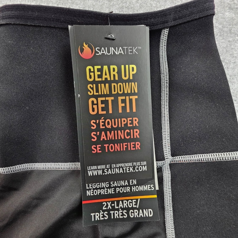 SAUNATEK Men's Neoprene Sweat Sauna Body Shaper Pants Waist Trainer Leggings 2XL - Picture 3 of 6